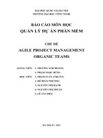 BÁO CÁO MÔN HỌC QUẢN LÝ DỰ ÁN PHẦN MỀM CHỦ ĐỀ AGILE PROJECT MANAGEMENT ORGANIC TEAMS