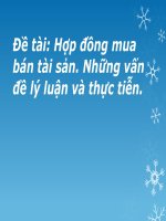 Hợp đồng mua bán tài sản. Những vấn đề lý luận và thực tiễn