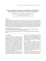 Some Propositions to Improve the Prediction Capability of Word Confidence Estimation for Machine Translation