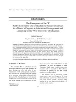 The Emergence of the “I” Reflections on the Use of Qualitative Research Methods in a Master´s Program in Educational Management and Leadership at the VNU University of Education