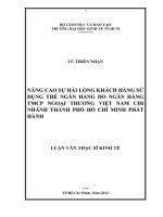 Luận văn thạc sĩ  Nâng cao sự hài lòng khách hàng thương mại cổ phần ngoại thương Việt Nam chi nhánh Thành phố Hồ Chí Minh