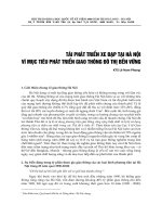 TÁI PHÁT TRIỂN XE ĐẠP TẠI HÀ NỘI VÌ MỤC TIÊU PHÁT TRIỂN GIAO THÔNG ĐÔ THỊ BỀN VỮNG