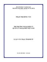 LUẬN VĂN THẠC SĨ : THỊ TRƯỜNG NGOẠI HỐI VÀ QUẢN LÝ NGOẠI HỐI VIỆT NAM.PDF