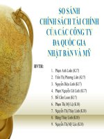 So sánh chính sách tài chính của các công ty đa quốc gia nhật bản và hoa kỳ