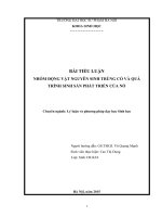 Tiểu luận Nhóm động vật nguyên sinh trùng cỏ và quá trình sinh sản phát triển của nó