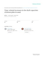 Some observations of the effects of time on the capacity of piles driven in sand R. J. JARDINE, J. R. STANDING and F. C. CHOW†