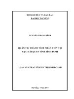 Luận văn thạc sĩ quản trị thành tích nhân viên tại cục hải quan tỉnh bình định (full)