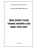 Ứng dụng toán trong nghiên cứu sinh  thái học