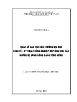 Quản lý đào tạo của Trường Đại học Kinh tế - Kỹ thuật Công nghiệp đáp ứng nhu cầu nhân lực vùng đồng bằng sông Hồng