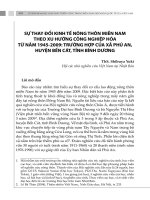 SỰ THAY ĐỔI KINH TẾ NÔNG THÔN MIỀN NAM THEO XU HƯỚNG CÔNG NGHIỆP HÓA TỪ NĂM 1945-2009 TRƯỜNG HỢP CỦA XÃ PHÚ AN, HUYỆN BẾN CÁT, TỈNH BÌNH DƯƠNG