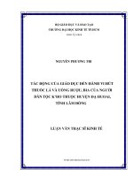 TÁC ĐỘNG CỦA GIÁO DỤC ĐẾN HÀNH VI HÚT THUỐC LÁ VÀ UỐNG RƯỢU, BIA CỦA NGƯỜI DÂN TỘC HUYỆN ĐẠ HUOAI, TỈNH LÂM ĐỒNG
