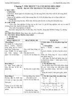 Giáo án Hóa học lớp 10 - Chương 7- TỐC ĐỘ PỨ VÀ CÂN BẰNG HÓA HỌC Tiết 82 – Bài 49 TỐC ĐỘ PHẢN ỨNG HÓA HỌC (1)