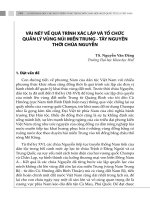 VÀI NÉT VỀ QUÁ TRÌNH XÁC LẬP VÀ TỔ CHỨC QUẢN LÝ VÙNG NÚI MIỀN TRUNG - TÂY NGUYÊN THỜI CHÚA NGUYỄN