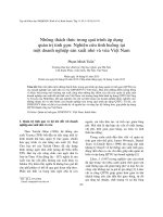 Những thách thức trong quá trình áp dụng quản trị tinh gọn Nghiên cứu tình huống tại một doanh nghiệp sản xuất nhỏ và vừa Việt Nam