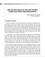 BẢN SẮC VĂN HÓA VÀ TRI THỨC ĐỊA PHƯƠNG TRONG PHÁT TRIỂN VÙNG ĐÔNG NAM BỘ