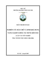 Nghiên cứu thẩm định quy trình bào chế và sinh khả dụng nang salbultamon tác dụng kéo dài