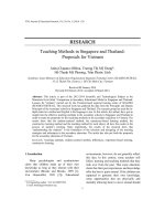 Teaching Methods in Singapore and Thailand Proposals for Vietnam