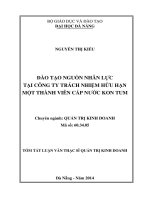 Đào tạo nguồn nhân lực tại công ty TNHH MTV cấp nước kon tum