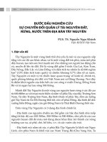 BƯỚC ĐẦU NGHIÊN CỨU SỰ CHUYỂN ĐỔI QUẢN LÝ TÀI NGUYÊN ĐẤT, RỪNG, NƯỚC TRÊN ĐỊA BÀN TÂY NGUYÊN