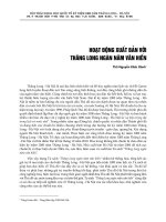 HOẠT ĐỘNG XUẤT BẢN VỚI THĂNG LONG NGÀN NĂM VĂN HIẾN