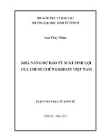 KHẢ NĂNG DỰ BÁO TỶ SUẤT SINH LỢI CỦA CHỈ SỐ CHỨNG KHOÁN VIỆT NAM