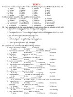 Bộ đề ôn thi HKII tiếng Anh lớp 9