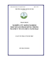 Nghiên cứu kiểm nghiệm một số sản phẩm dùng trong ngành y tế có chứa nano bạc