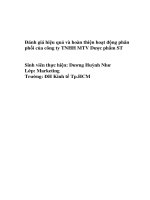 Đánh giá hiệu quả và hoàn thiện hoạt động phân phối của công ty TNHH MTV Dược phẩm ST
