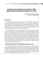 NGUỒN TÀI NGUYÊN ĐẤT VÀ SỰ PHÁT TRIỂN NÔNG NGHIỆP Ở ĐỒNG BẰNG SÔNG CỬU LONG