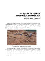 GIÁ TRỊ CƠ BẢN CỦA KHU DI TÍCH TRUNG TÂM HOÀNG THÀNH THĂNG LONG