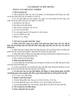 Câu hỏi kỹ thuật môi trường