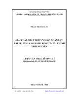 Giải pháp phát triển nguồn nhân lực tại trường cao đẳng kinh tế - tài chính Thái Nguyên