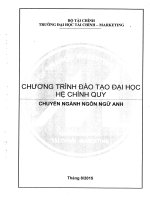 Chương trình đào tạo đại học hệ chính quy chuyên ngành ngôn ngữ anh