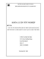 Các yếu tố ảnh hưởng đến sự thoả mãn khách hàng đối với chất lượng dịch vụ đào tạo của học viện iNET