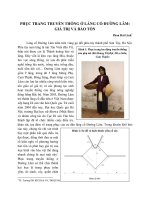 PHỤC TRANG TRUYỀN THỐNG Ở LÀNG CỔ ĐƯỜNG LÂM GIÁ TRỊ VÀ BẢO TỒN