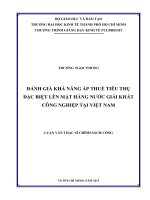 ĐÁNH GIÁ KHẢ NĂNG ÁP THUẾ TIÊU THỤ ĐẶC BIỆT LÊN MẶT HÀNG NƯỚC GIẢI KHÁT CÔNG NGHIỆP TẠI VIỆT NAM