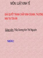 GIẢI QUYẾT TRANH CHẤP KINH DOANH, THƯƠNG MẠI TẠI TÒA ÁN