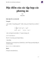 đặc điểm của các tập hợp các phương án