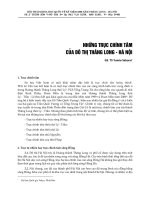 NHỮNG TRỤC CHÍNH TÂM CỦA ĐÔ THỊ THĂNG LONG - HÀ NỘI