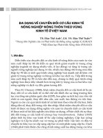 ĐA DẠNG VỀ CHUYỂN ĐỔI CƠ CẤU KINH TẾ NÔNG NGHIỆP NÔNG THÔN THEO VÙNG KINH TẾ Ở VIỆT NAM