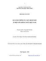 So sánh trình tự gen Defensin ở một số giống ngô Việt Nam