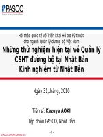 NHỮNG THỬ NGHIỆM HIỆN TẠI VỀ QUẢN LÝ CSHT ĐƯỜNG BỘ TẠI NHẬT BẢN - KINH NGHIỆM TỪ NHẬT BẢN, 2010