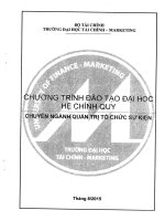 Chương trình đào tạo đại học hệ chính quy chuyên ngành quản trị tổ chức sự kiện