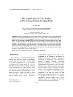 The Exploitation of Case Studies in Developing Critical Reading Skills