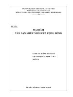 Thuyết trình môn văn hóa doanh nghiệp và đạo đức kinh doanh chủ đề Mại dâm vấn đề nhức nhối của cộng đồng