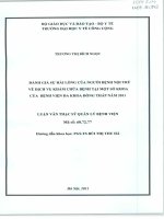 Đánh giá sự hài lòng của người bệnh nội trú về dịch vụ khám chữa bệnh tại một số khoa của bệnh viện đa khoa đồng tháp năm 2011