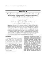 How Vietnamese Students Adapt to A New Educational Environment when Studying in Australian Institutes A Case Study at La Trobe University