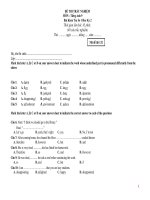 kiểm tra 1 tiết lần 1 HKII tiếng Anh lớp 9 (Trắc nghiệm, With key)