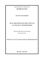 Quản trị thành tích nhân viên tại cục hải quan tỉnh bình định