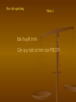 Bài thuyết trình Các quy luật cơ bản của PBCDV